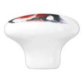 赤エレガントと黒のタンゴダンスカップル セラミックノブ (側面)