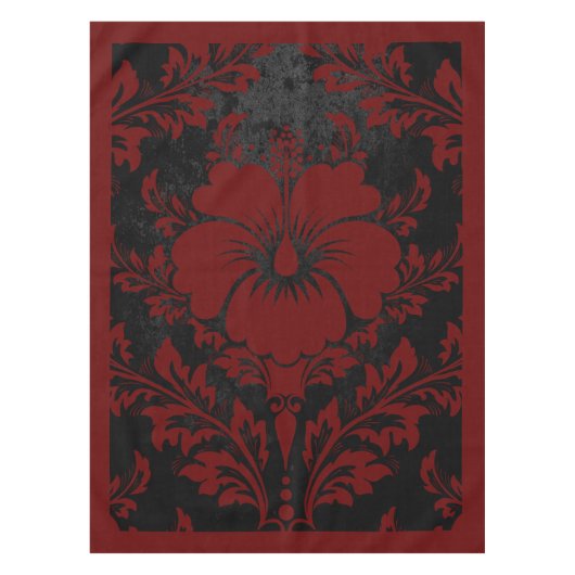 赤エレガントと黒のダマエレガントスク テーブルクロス (正面)