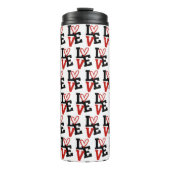 赤エレガントと黒のパターン愛バレンタイン タンブラー (正面)