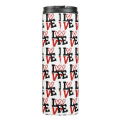 赤エレガントと黒のパターン愛バレンタイン タンブラー (裏面)