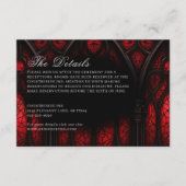 赤エレガントと黒の大聖堂ゴシック結婚ズ エンクロージャーカード (正面)