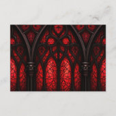 赤エレガントと黒の大聖堂ゴシック結婚ズ エンクロージャーカード (裏面)