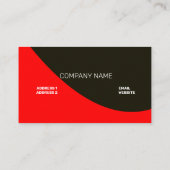 赤エレガントと黒の抽象芸術コンテンポラリー 名刺 (裏面)