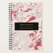 赤エレガントと黒の水彩事業 プランナー手帳 (正面)