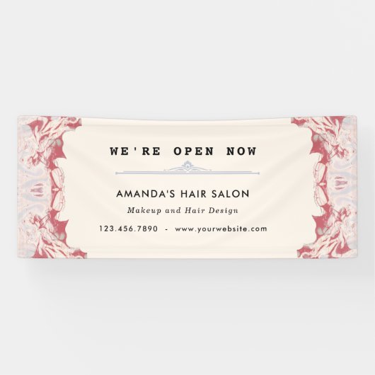 赤エレガントと黒の水彩事業 横断幕 (横)