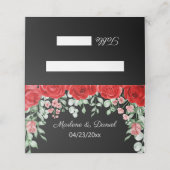 赤エレガントと黒の結婚花 プレイスカード (外部開封)