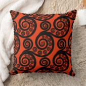 赤エレガントと黒ファーンフォンドスワール装飾用クッション クッション (ブランケット)