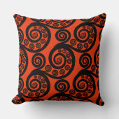 赤エレガントと黒ファーンフォンドスワール装飾用クッション クッション (正面)