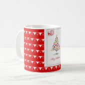 赤エレガントのクリスマス コーヒーマグカップ (正面左)