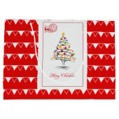 赤エレガントのクリスマス ラージペーパーバッグ (裏面)