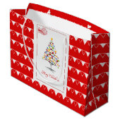 赤エレガントのクリスマス ラージペーパーバッグ (裏面アングル)