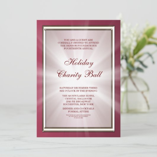 赤エレガントの企業のパーティー 招待状 (スタンド正面)