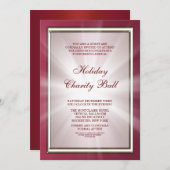 赤エレガントの企業のパーティー 招待状 (正面/裏面)