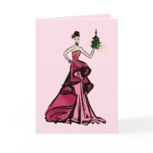 赤エレガントの婦人