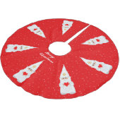 赤エレガントの白いクリスマス格言 ブラッシュドポリエステルツリースカート (アングル)