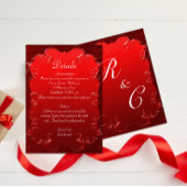 赤エレガントの結婚詳細 エンクロージャーカード