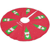 赤エレガントの緑のクリスマス格言 ブラッシュドポリエステルツリースカート (アングル)