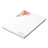 赤エレガントアイボリーバラカスタム ノートパッド (回転)