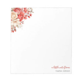 赤エレガントアイボリーバラカスタム ノートパッド