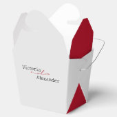 赤エレガントアクセントのミニマ結婚リスト フェイバーボックス (オープン)