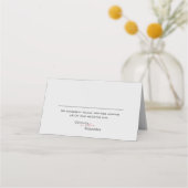 赤エレガントアクセントのミニマ結婚リスト プレイスカード (正面)