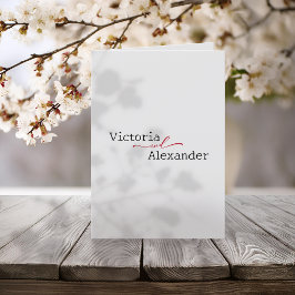 赤エレガントアクセントのミニマ結婚リスト プログラム