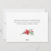 赤エレガントオーナメントメリークリスマスグリーティング シーズンカード (裏面)