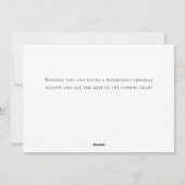 赤エレガントオーナメントメリークリスマスグリーティング シーズンカード (裏面)