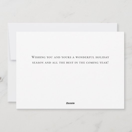 赤エレガントオーナメントメリークリスマスグリーティング シーズンカード (裏面)