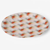 赤エレガントカラフル唐辛子食品抽象芸術パターン ペーパープレート (アングル)