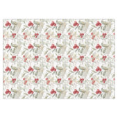 赤エレガントクランベリー植物枝クリスマス テーブルクロス (正面(横))