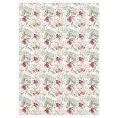 赤エレガントクランベリー植物枝クリスマス テーブルクロス (正面)