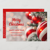 赤エレガントクリスマスオーナメント事業 シーズンカード (正面/裏面)