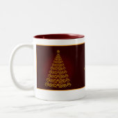 赤エレガントクリスマスツリマグ ツートーンマグカップ (左)