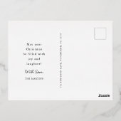 赤エレガントクリスマスツリー2フォトホリデー 箔シーズンポストカード (裏面)