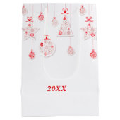 赤エレガントクリスマスデコレーション抱き枕 ミディアムペーパーバッグ (裏面)