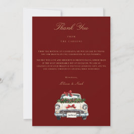 赤エレガントクリスマスデコールサンキューカード サンキューカード