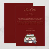 赤エレガントクリスマスデコールサンキューカード サンキューカード (正面/裏面)