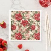 赤エレガントクリスマスフローラルパターン (インサイチュ)