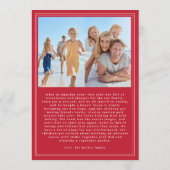 赤エレガントクリスマスベリシンプルーのフレーム3 Photo シーズンカード (裏面)