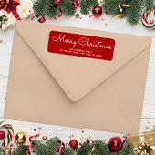 赤エレガントクリスマス差出人住所ラベル ラベル