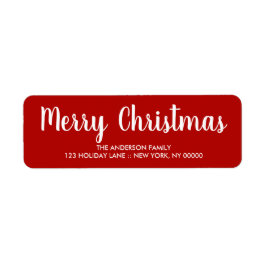 赤エレガントクリスマス差出人住所 ラベル