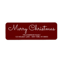 赤エレガントクリスマス差出人住所