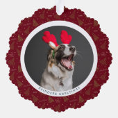 赤エレガントクリスマス&ハッピーニューイヤー2枚 オーナメントカード (裏面)