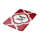 赤エレガントクローバーモノグラム バスマット (アングル)