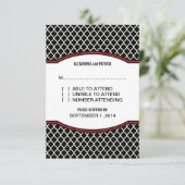 赤エレガントクローバー応答カード 出欠カード (スタンド正面)