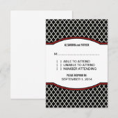 赤エレガントクローバー応答カード 出欠カード (正面/裏面)