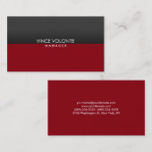 赤エレガントグスタイリッシュレープロフェッショナル 名刺 (正面/裏面)
