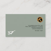 赤エレガントグランジスタイリッシュ金ゴールドランプシェード 名刺 (裏面)