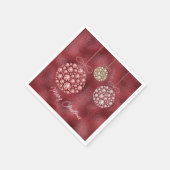 赤エレガントグリッターオーナメントメリークリスマス スタンダードカクテルナプキン (角)